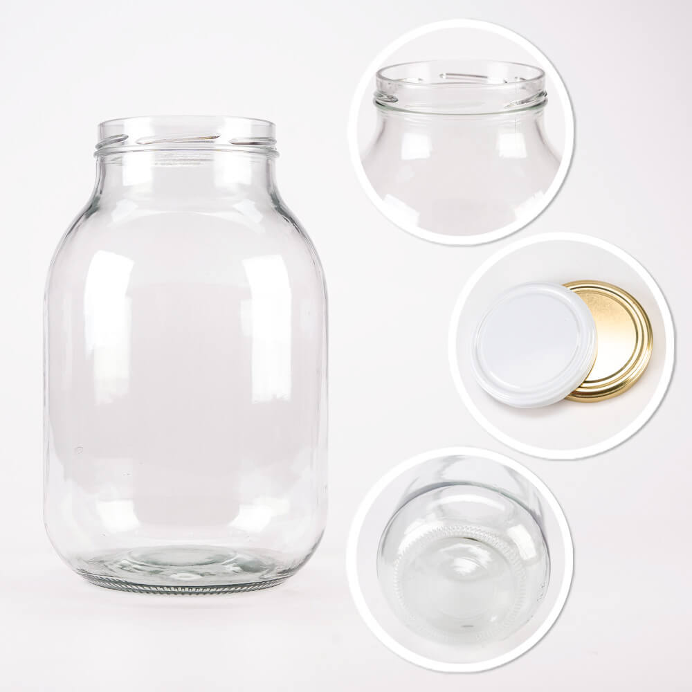 Recipient de sticlă cutie 3000ml 24cm cu capac megamix.sk