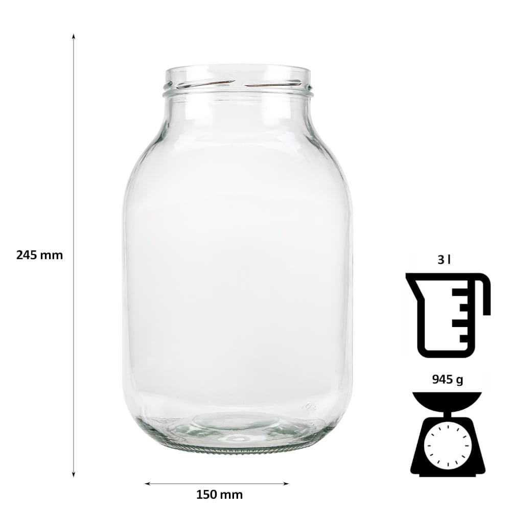 Recipient de sticlă cutie 3000ml 24cm cu capac megamix.sk