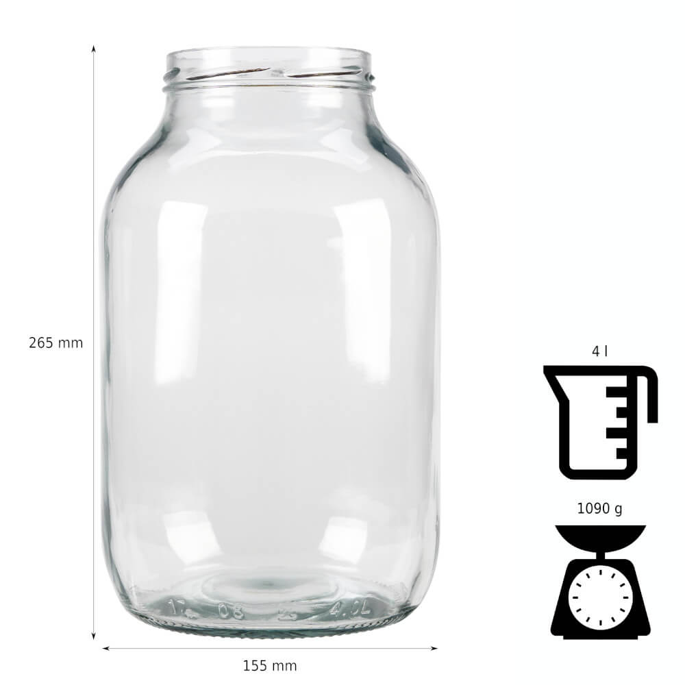 Recipient de sticlă cutie 4000ml 26cm cu capac megamix.sk