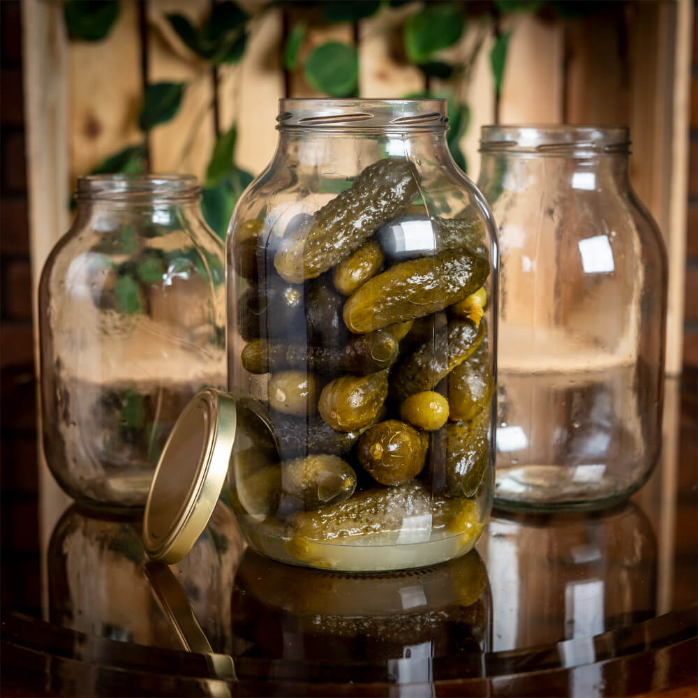 Recipient de sticlă cutie 4000ml 26cm cu capac megamix.sk