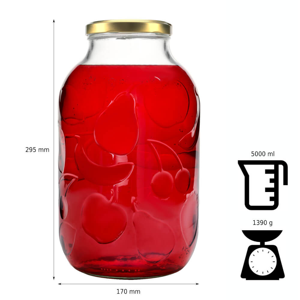 Recipient de sticlă doză 5000ml 17cm cu capac megamix.sk