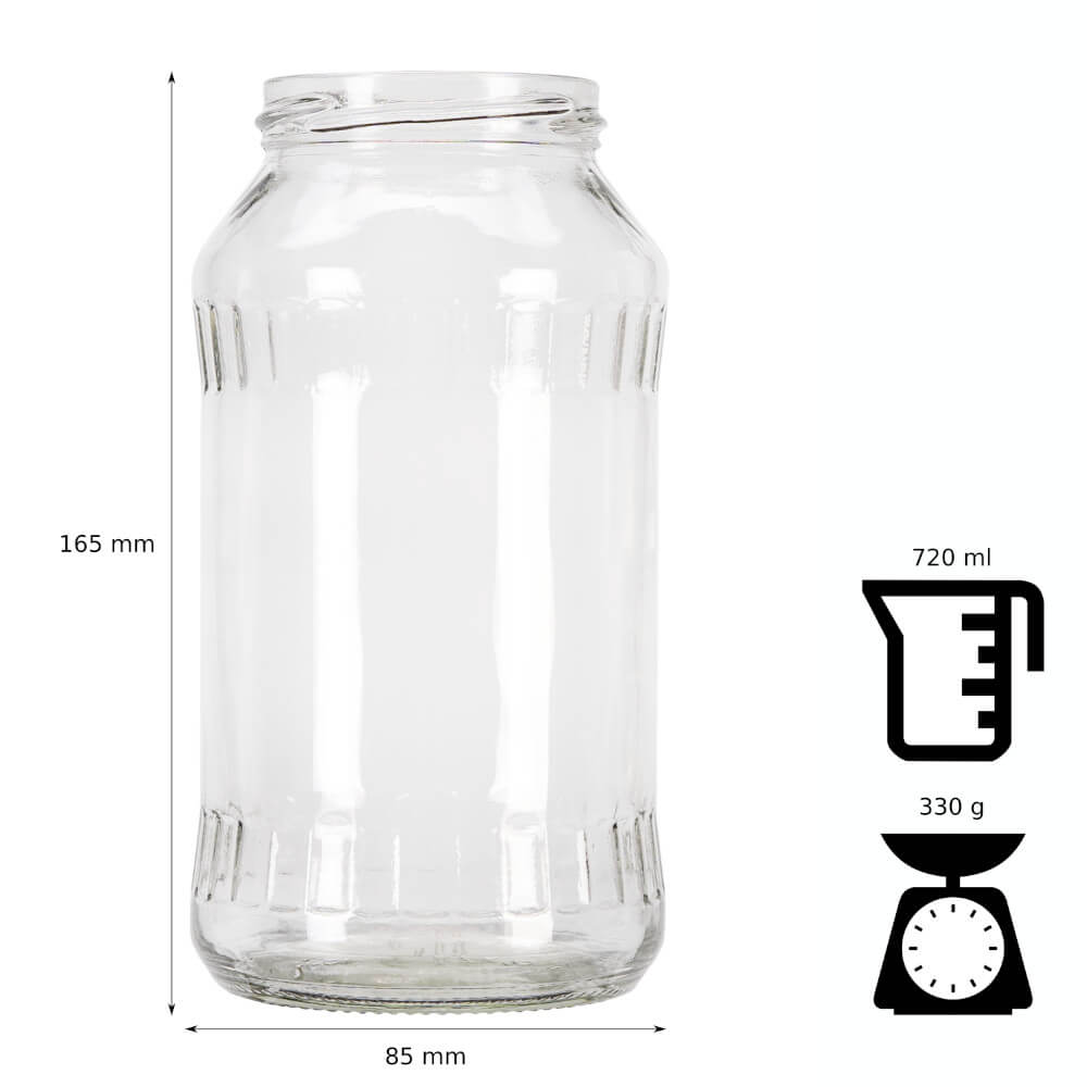 Recipient din sticlă doză 720ml 16cm cu capac megamix.sk