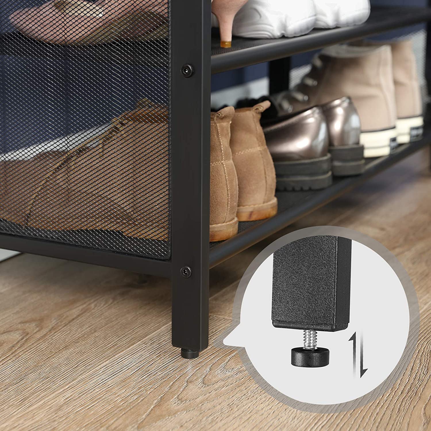 dulap pentru pantofi cu scaun 80x30x48cm metal lemn piele ecologică megamix.sk