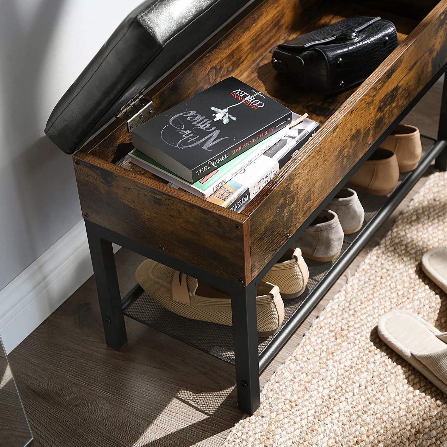 dulap pentru pantofi cu șezut și spațiu de depozitare 70x30x45cm megamix.sk