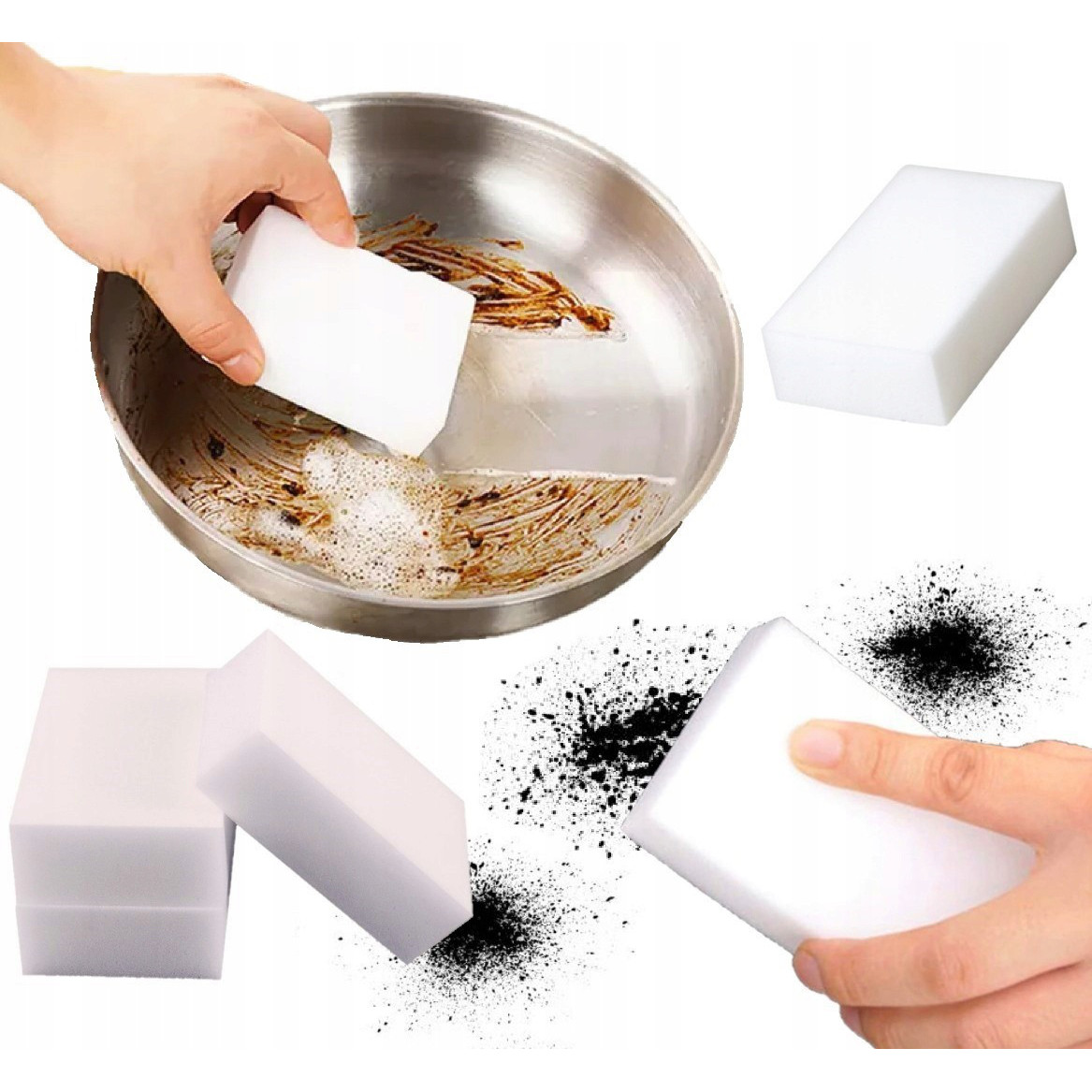 Burete pentru curățarea murdăriei 10x6x2cm alb megamix.sk