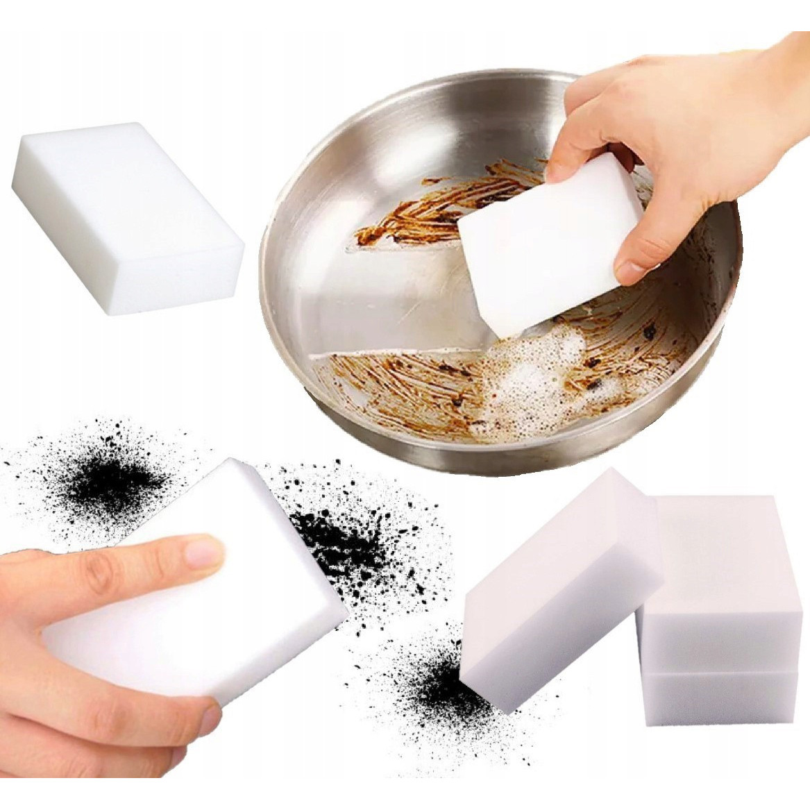 Burete pentru curățarea murdăriei 10x6x2cm alb megamix.sk