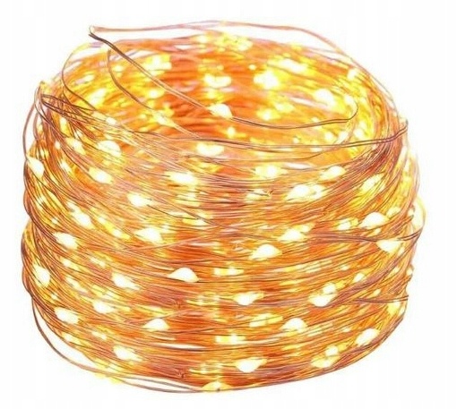 sârmă luminoasă 100 buc LED pe baterii culoare caldă albă megamix.sk