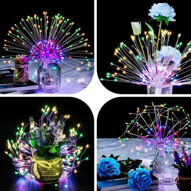 sârmă luminoasă 100 buc LED stea multicoloră 8 funcții megamix.sk