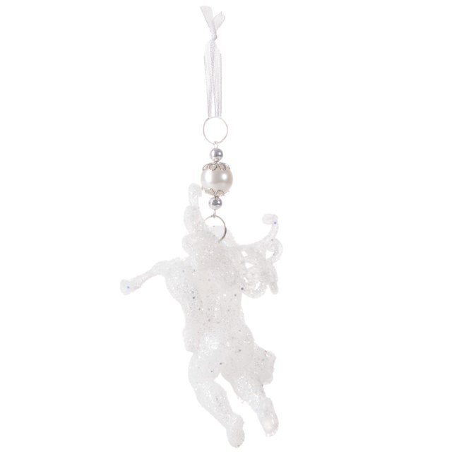 ornament de Crăciun pentru pom de Crăciun înger alb 10cm megamix.sk