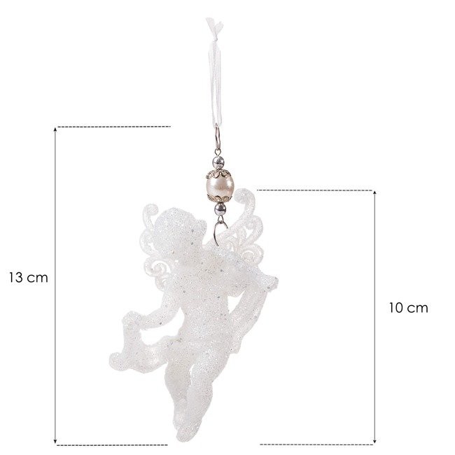 ornament de Crăciun pentru pom de Crăciun înger alb 10cm megamix.sk