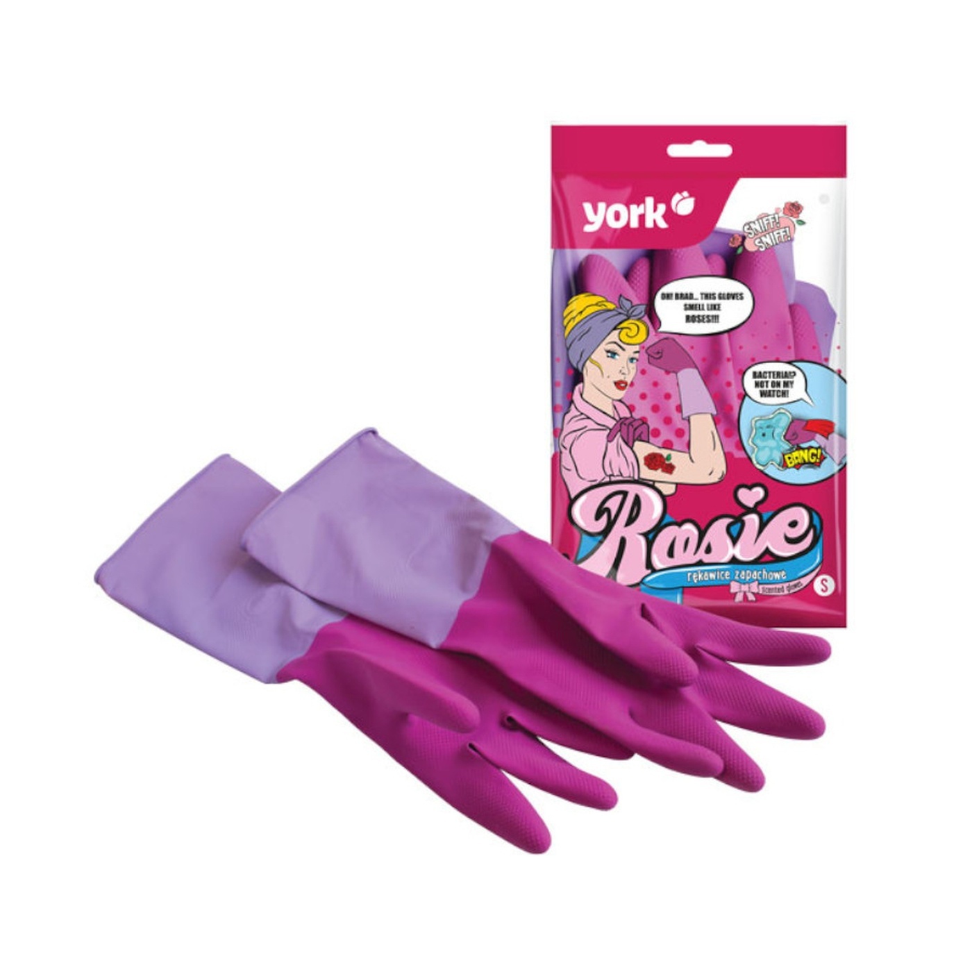 Mănuși de cauciuc parfumate York Rosie mărimea M