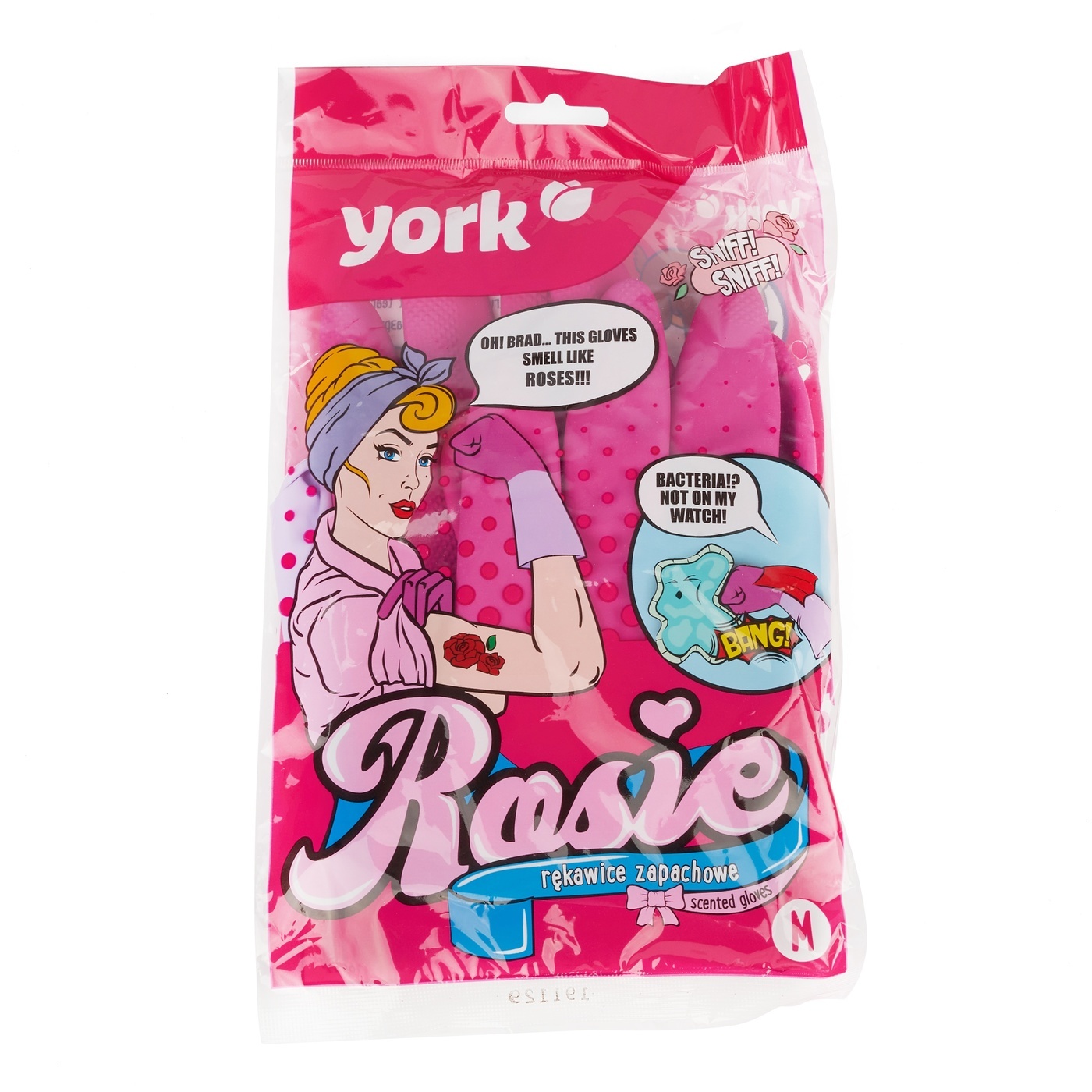 Mănuși din cauciuc parfumate York Rosie mărimea S