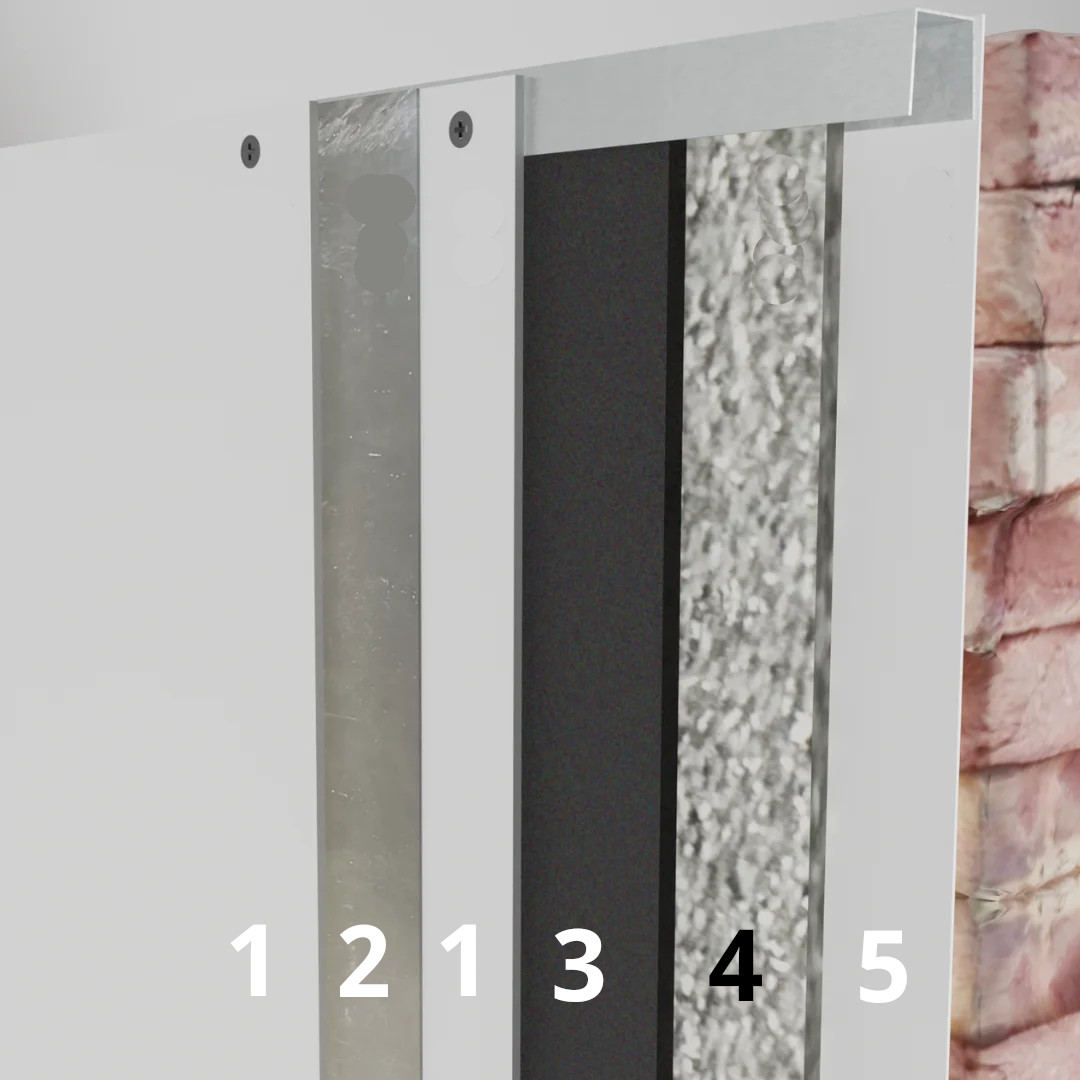 Schema straturilor izolării fonice a peretelui